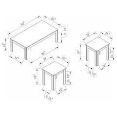 3 Piece Rectangle Occasional Set