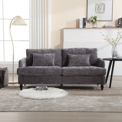 Mid Century Modern Chenille Fabric Loveseat Sofa, 2 Seat Upholstered Couch