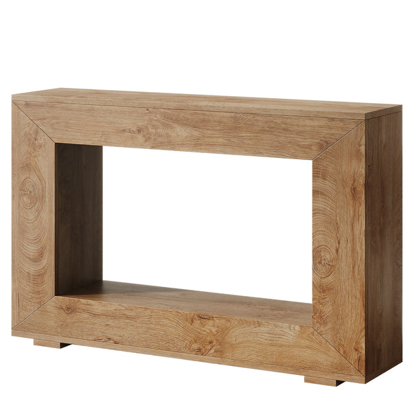 Narrow Entryway Storage Console Table With Open Shelf