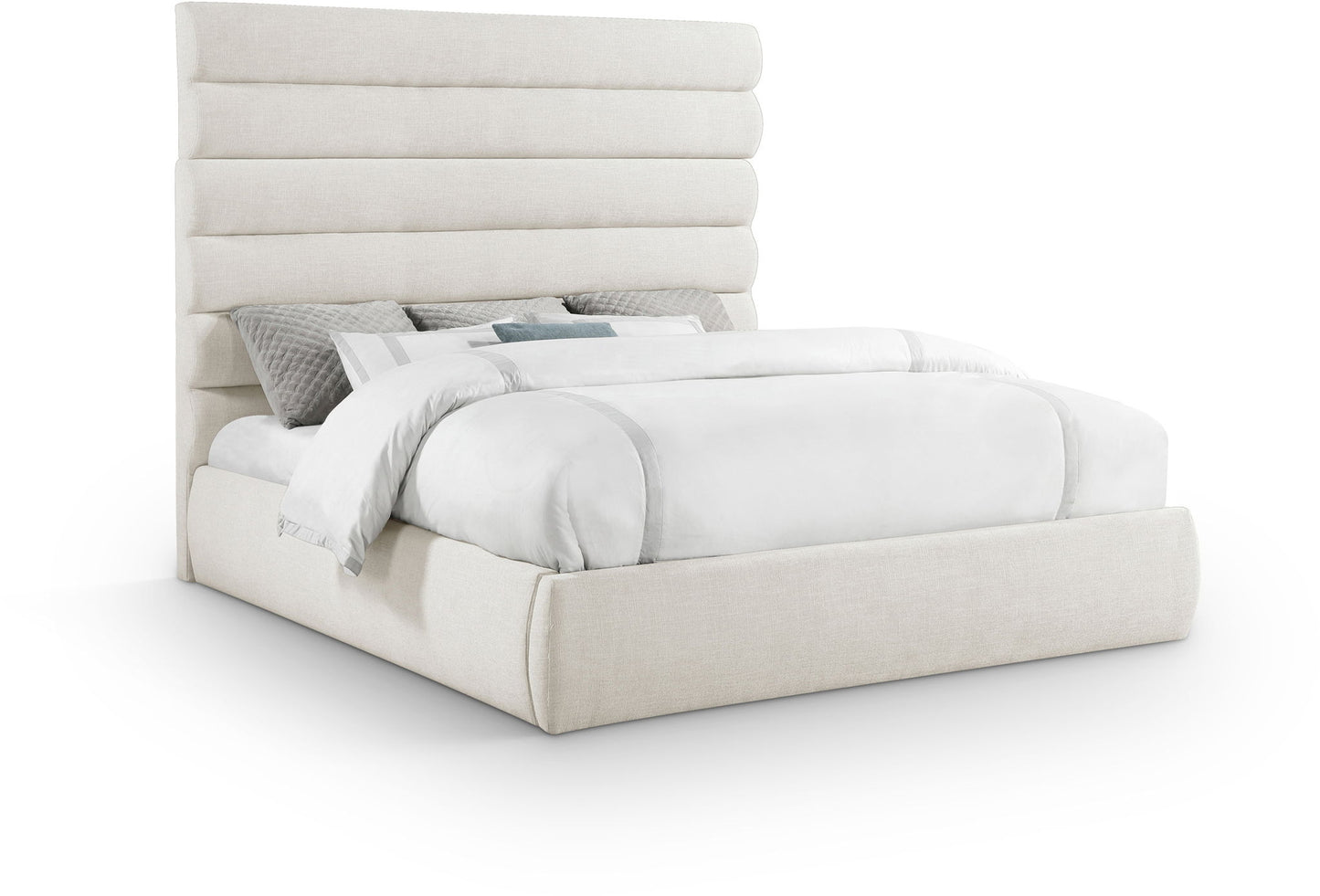Adam - Linen Fabric Bed With 70.5" Headboard