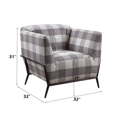 Niamey II - Accent Chair - Pattern Fabric & Metal Frame Black