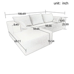 Modular Corner Sofa With Soft Linen Fabric