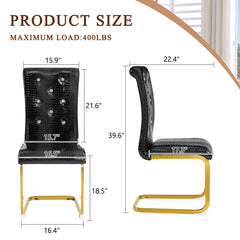 Elegant Design Alligator Skin Upholstered Dining Chairs