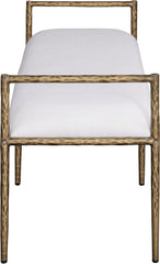 Axis - Linen Textured Cream Fabric Upholstered Bench