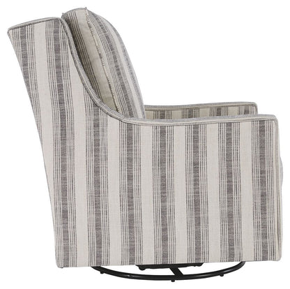 Kambria - Swivel Glider Accent Chair - Ivory / Black