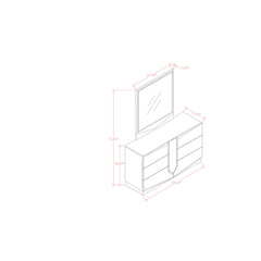 Vios - Zebra High Gloss Dresser - White