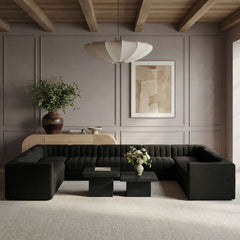 Rummi - Velvet Performance Fabric Upholstered 10 Piece Modular Sectional