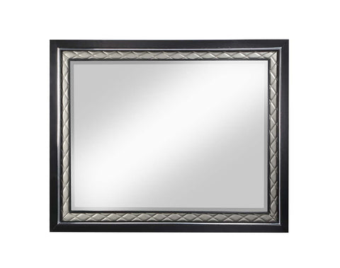 Nicola - Mirror - Silver Synthetic Leather & Black