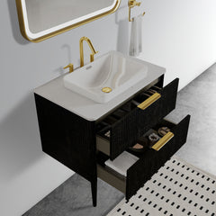 Elena - Modern Bathroom Vanity With Sink With Ample Storage, 2 Soft Close Drawers