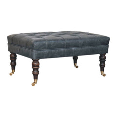 Buffalo - Leather Ottoman With Castor Legs