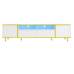 TV Stand For TVs Up To 80", Entertainment Center With 2 Shelves And LED Lights