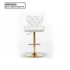 Adjustable Swivel Bar Stool With Nailhead Trim (Set of 2)