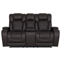 Wendell - Power Motion Loveseat With Console, Wireless Charger, Storage, USB & LED - Dark Gray