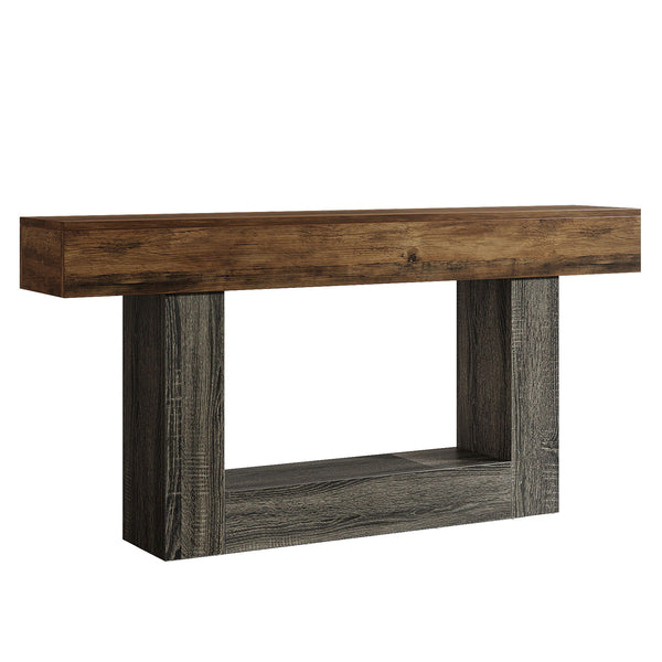 Console Table With 2 Tier Storage, U Shaped Base