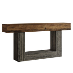 Console Table With 2 Tier Storage, U Shaped Base
