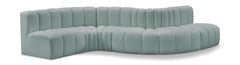 Arc - Faux Leather 6 Piece Curved Modular Sofa