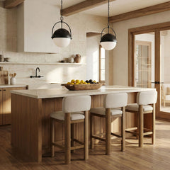 Paloma - Faux Leather Upholstered Counter Stool (Set of 2) - Brown Frame