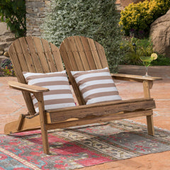 Outdoor Adirondack Rocking Loveseat With Hand Crafted Details