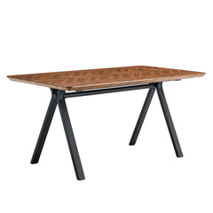 Herringbone Pattern Dining Table A Perfect Match For Modern Minimalist And Industrial Home Styles - Walnut