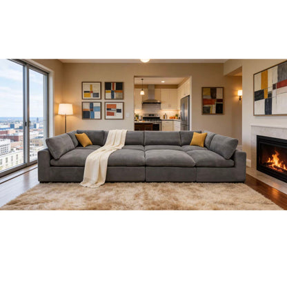 Custom Configuration Modular Sectional & Toss Pillows