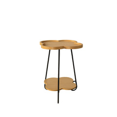 Petal Shape Accent Side Table - Acacia Wood