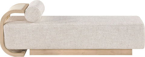 Zephyr - Linen Textured Fabric Upholstered Chaise - Painted Natural Base