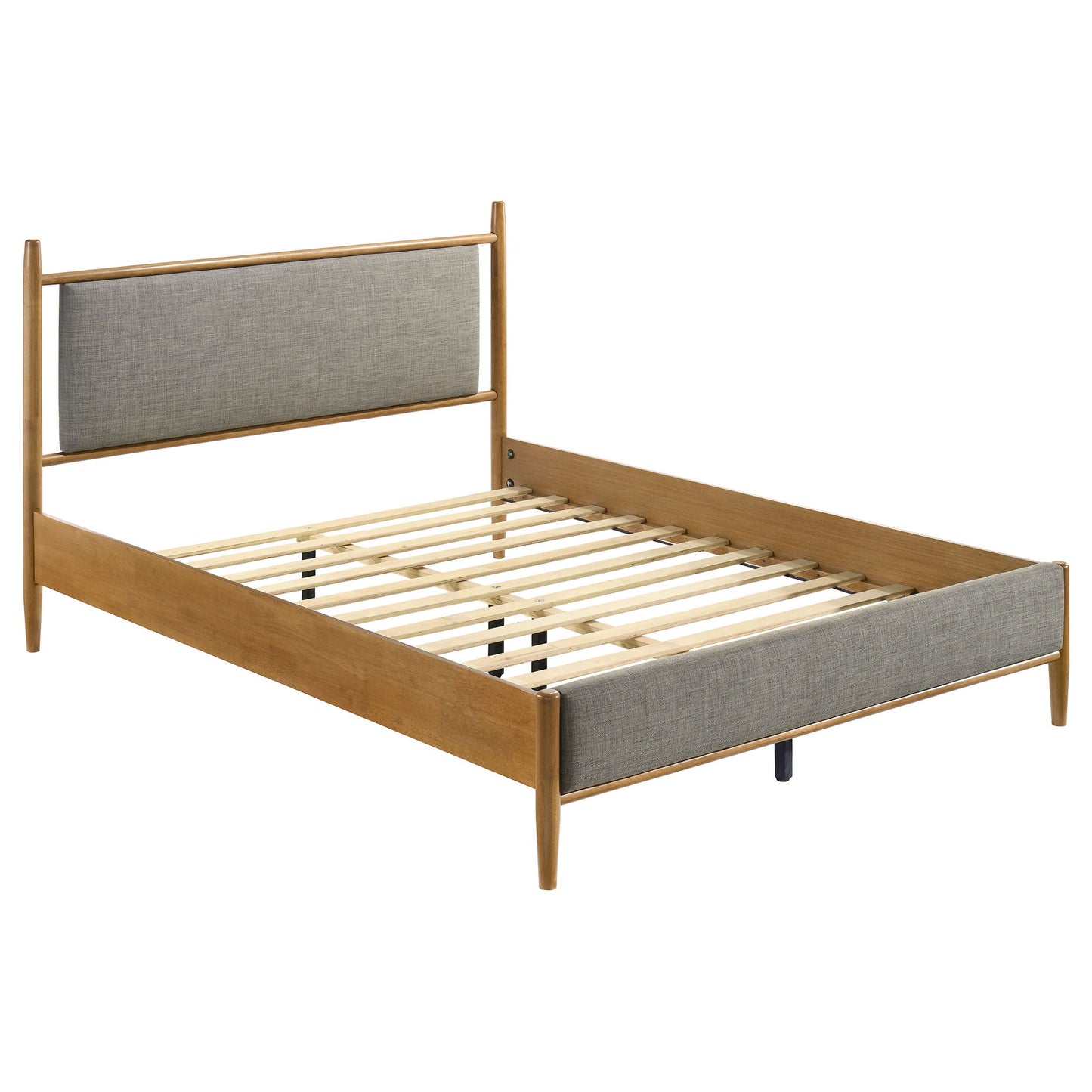 Panel Platform Bed With Upholstered Headboard And Footboard