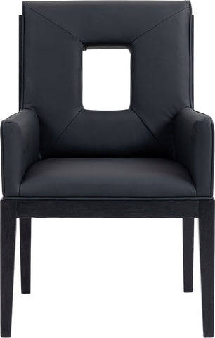 Gwendolyn - Faux Leather Dining Arm Chair With Black Frame