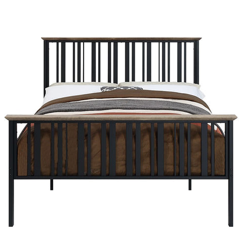 Zudora - Full Bed - Antique Oak & Black