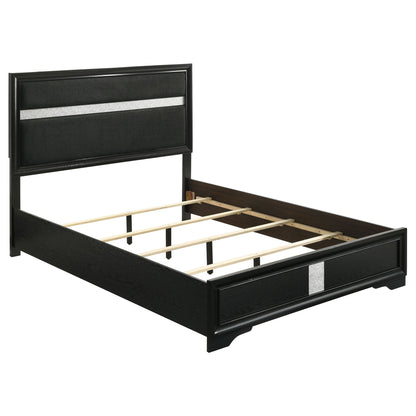 Modern Bedroom Set With Upholstered Headboard And Textured Storage