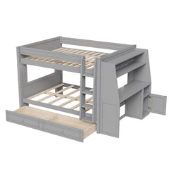 Multifunctional Bunk Bed With Desk, Bookshelves