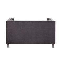 Hegio - Loveseat With 2 Pillows - Gray Velvet