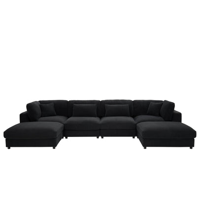 Upholstered Modular Sectional & Custom Configuration And Toss Pillows