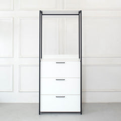 Fiona - Contemporary Wood And Metal Walk In Closet With Drawers