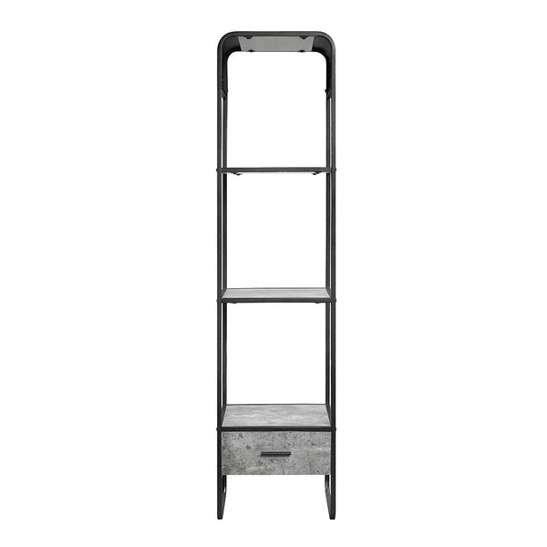 Raziela - TV Stand Side Pier - Concrete Gray & Black