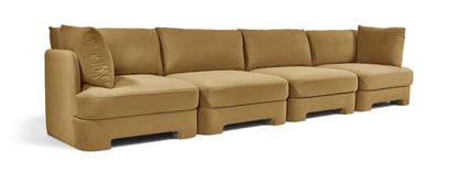 Hammond - Velvet Performance Fabric Upholstered 4 Piece Sofa