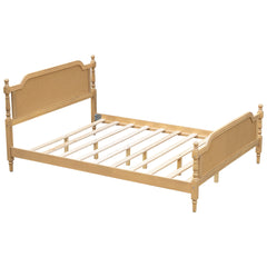 Traditional Style Rattan Bed Frame, No Box Spring Needed