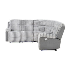 Bruni - Sectional Sofa With LED Lighting And Manual Recline - Gray