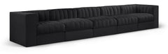 Rummi - Velvet Performance Fabric Upholstered 5 Piece Modular Sofa
