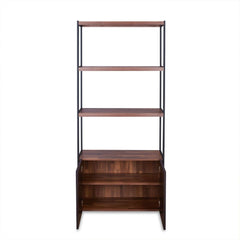 Sara - Bookshelf - Espresso PU, Walnut & Sandy Black