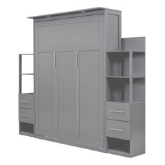 Murphy Wall Bed With Shelves, Drawers And LED Lights