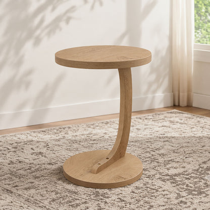 C - Shaped End Table With Sturdy Base
