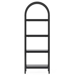 Tall 4 Tier Arched Open Bookshelf Storage Rack - Black