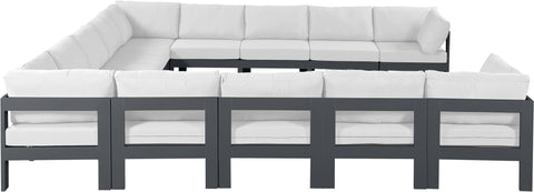 Nizuc - Outdoor Patio 13 Piece Modular Sectional With Gray Frame