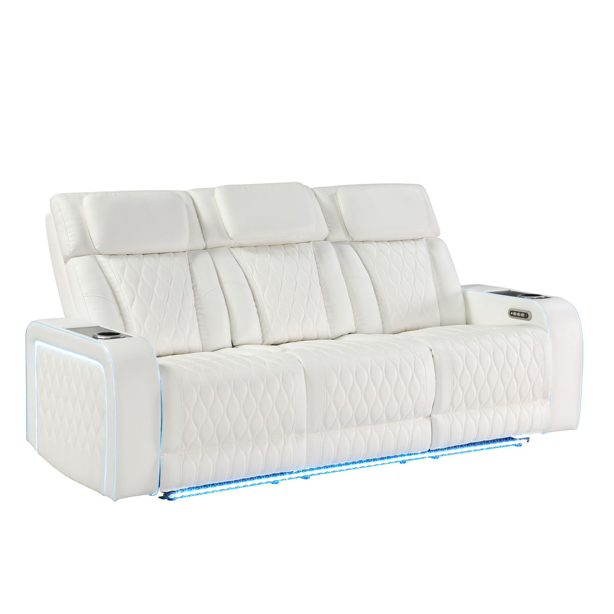 Electra - Power Reclining Sofa With Power Headrests, Drop Down Table, Reading Light, Massage, LED Lighting And USB Control