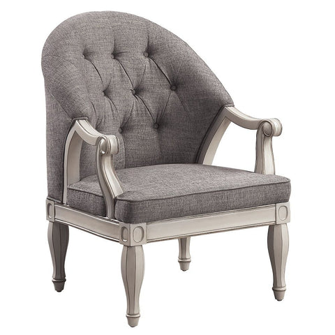 Florian - Chair - Gray Fabric & Antique White