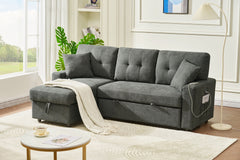 Reversible Sofa Couch Sleeper With Pull Out Bed And USB Port
