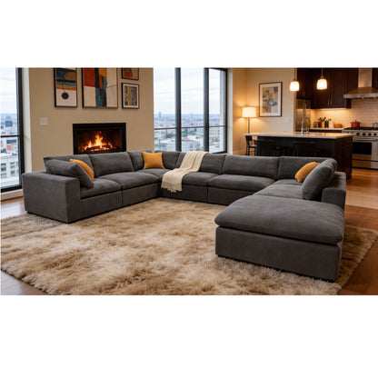 Custom Configuration Modular Sectional & Toss Pillows