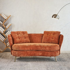 Loveseat Sofa, Upholstered Couch With Metal Legs
