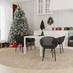 4 Pack Lounge Chair Set With Long Table